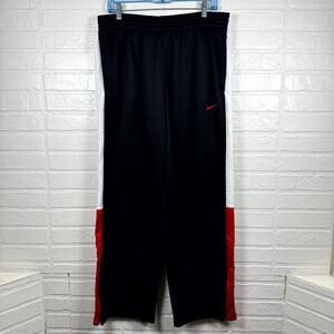 Nike Sweatpants Mens XL Black Dri-Fit Drawstring Waist Ankle Zip Athletic